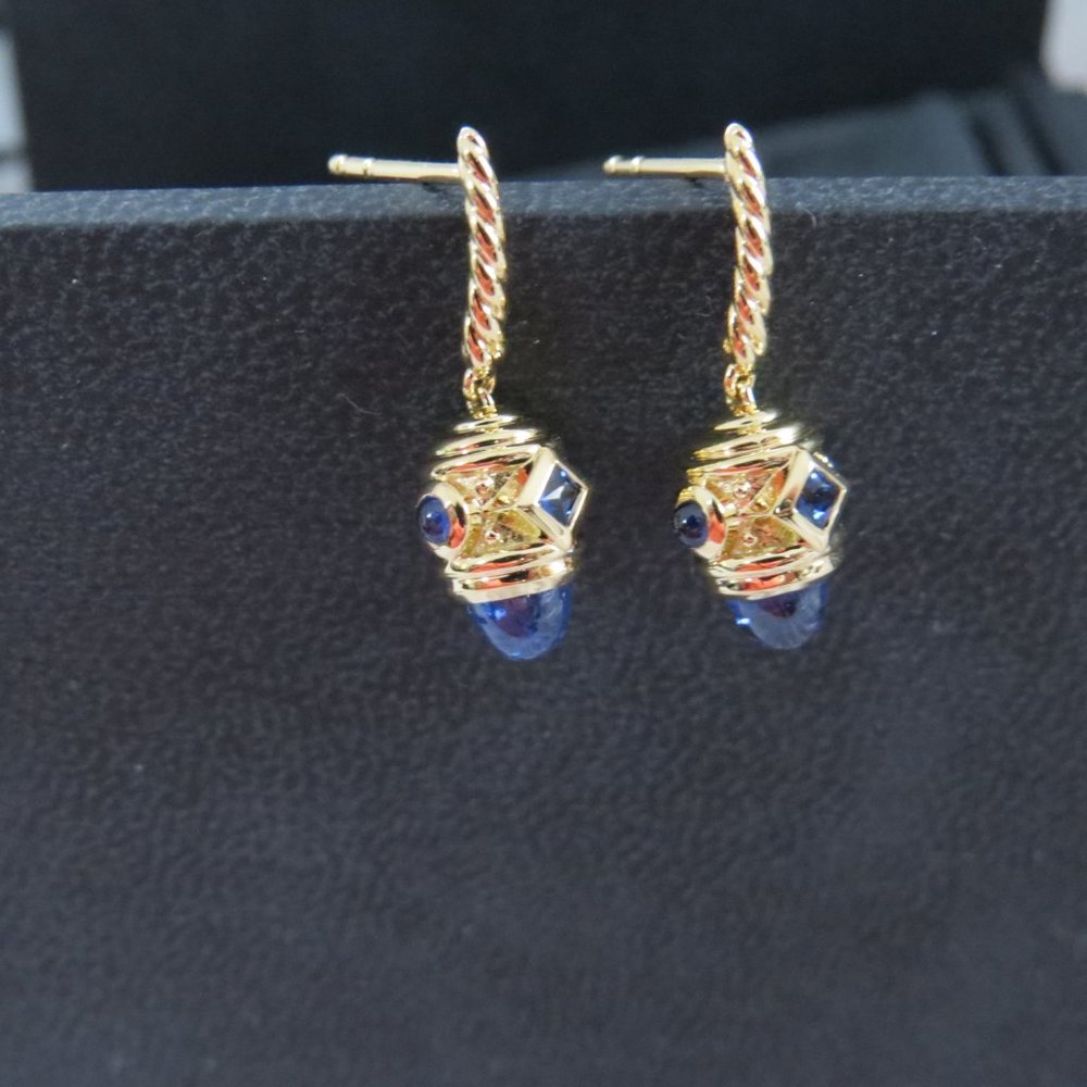 18k Sapphire Renaissance Drop Earrings